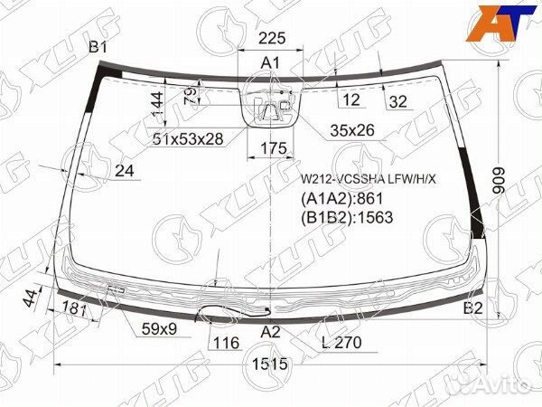 Стекло лобовое mercedes-benz E-class