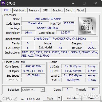 10700KF+TUF Z590plus+16GBх2 DDR4 3600MHz