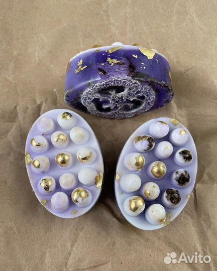 Массажное мыло с люфой и лавандой