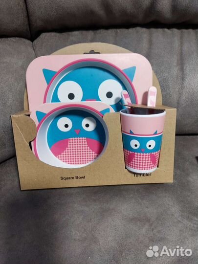 Набор детской эко посуды из бамбукового волокна