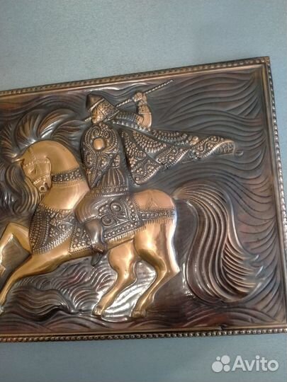 Медная картина. Чеканка. Руслан и Людмила. 68,5*30