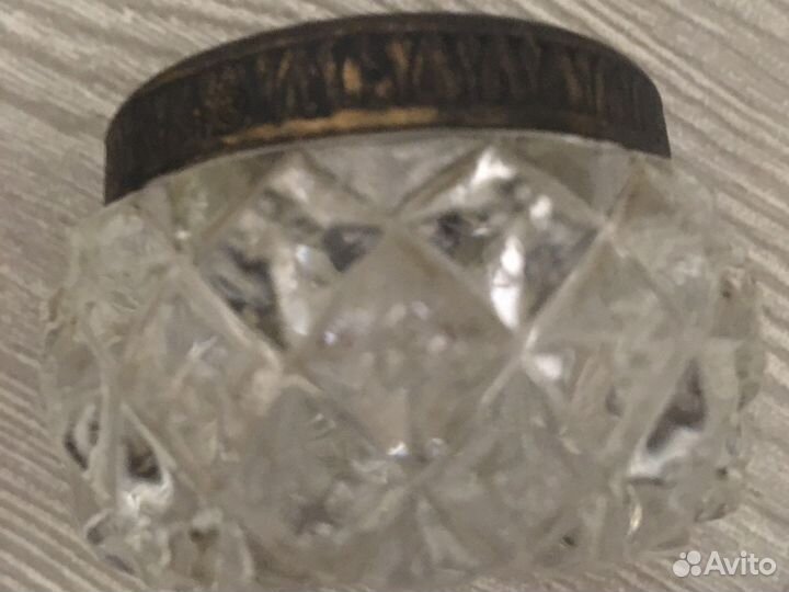 Солоница хрустальная с мельхиором(ссср)