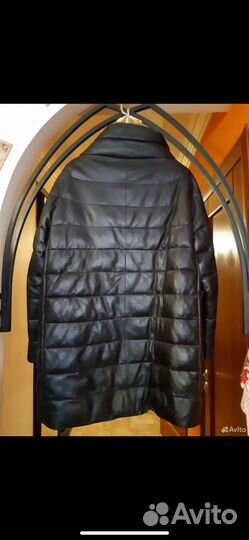 Пуховик кожаный женский 48 50