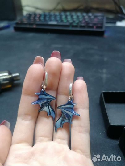 Титановые серьги ручной работы