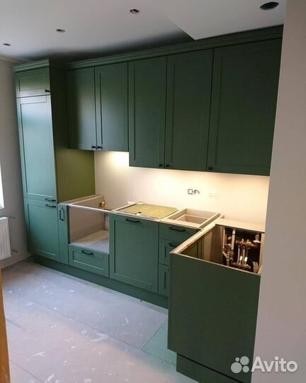 Новая кухня Фасады эмаль в стиле икеа будбин