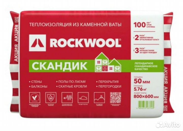 Утеплитель rockwool скандик