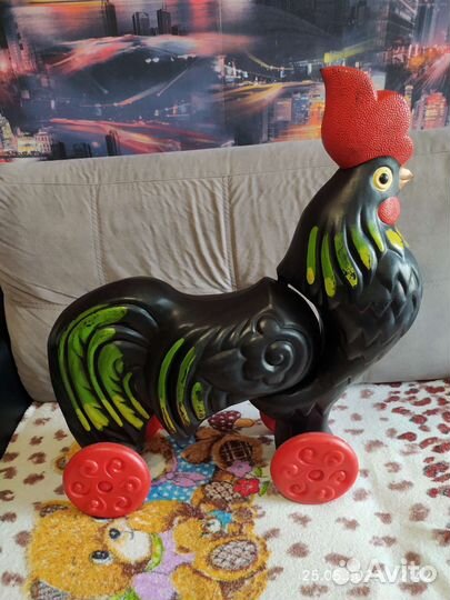Петух игрушка каталка СССР