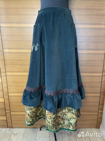 Юбка велюр бохо 44