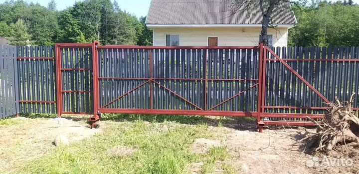 Забор и сдвижные ворота – Монтаж под ключ