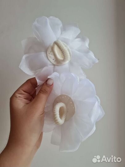 Банты для волос белые