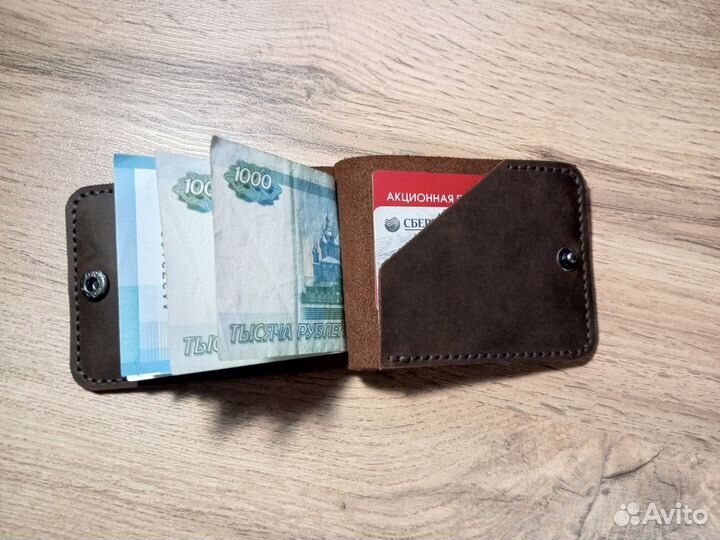 Зажим для денег из натуральной кожи