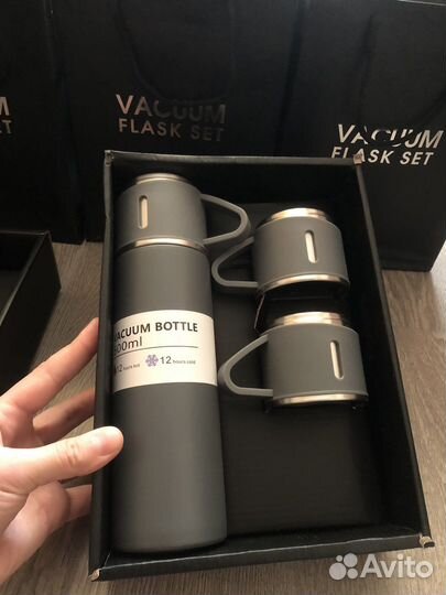 Термос 3кружками +подарочная коробка