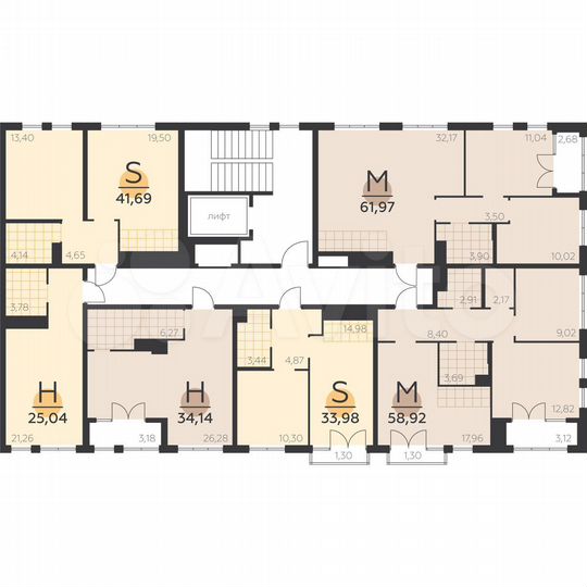 2-к. квартира, 62 м², 1/5 эт.