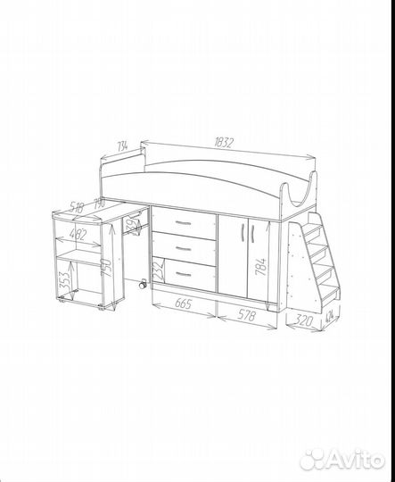Детская кровать чердак