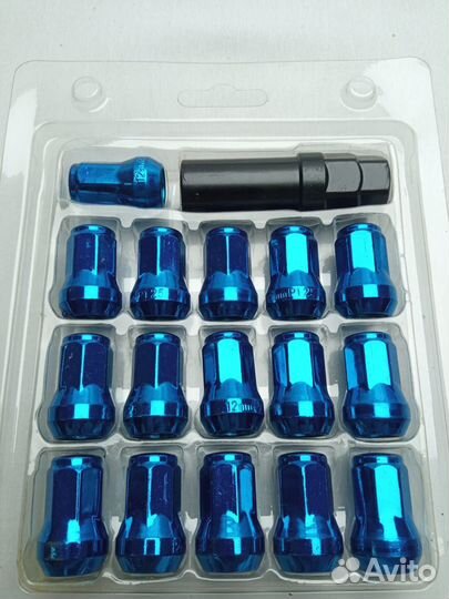 Гайки Topfit N042 (комплект 16шт.) (Синие)