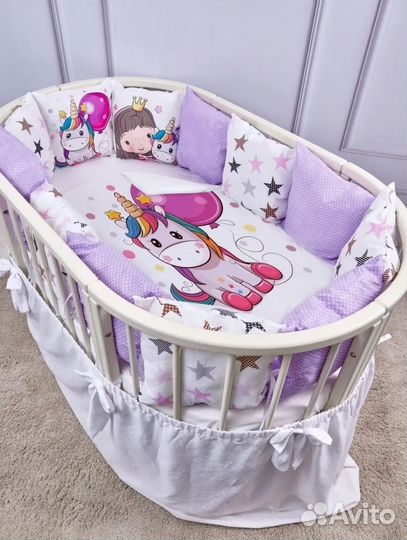 Бортики в кроватку и одеяло 2 расцветки новые