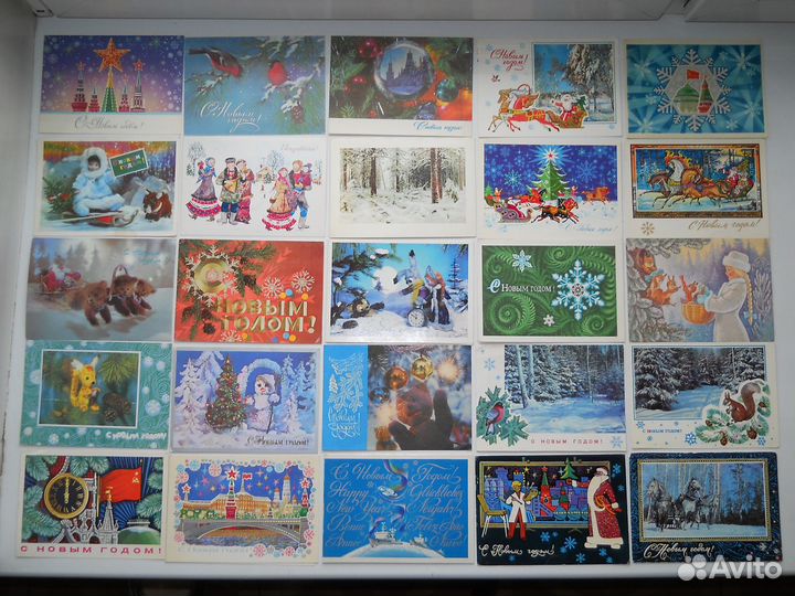 Старые Новогодние Открытки СССР - 1980 гг