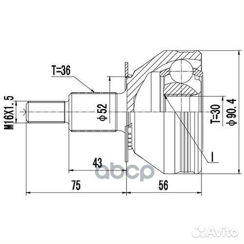 Шрус наружный seat ibiza IV (6J5) (08-) Z8847