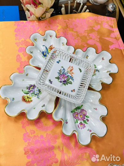 Сухарница и ваза кокиль 2 шт Венгрия Херенд