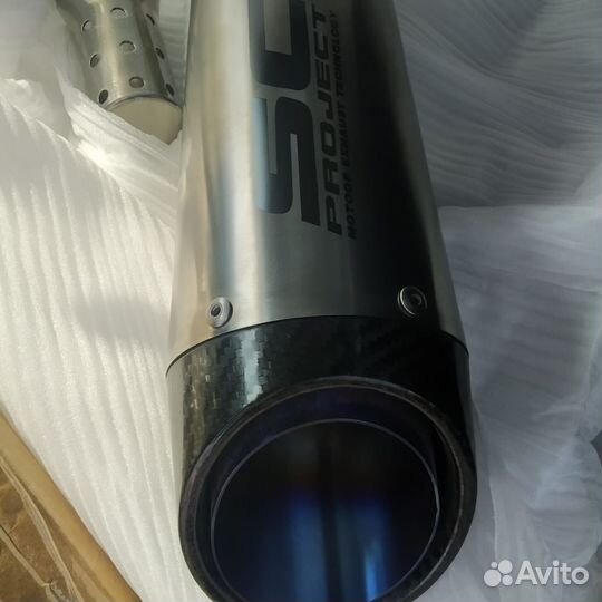 Глушитель прямоток на Honda super cub AA04