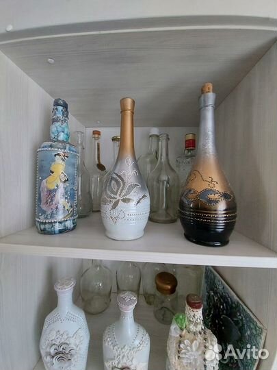 Вазы-бутылочки с декором