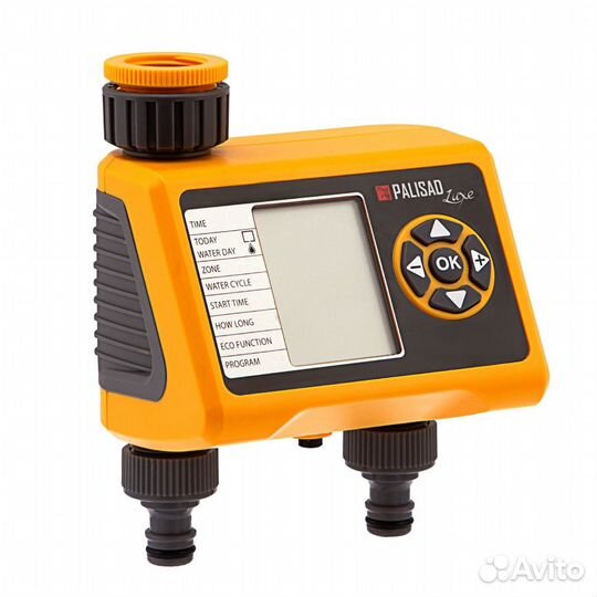 Таймер для полива на 2 линии, электронный Palisad
