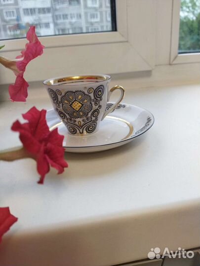 Чашка кофейная с блюдцем Рига СССР