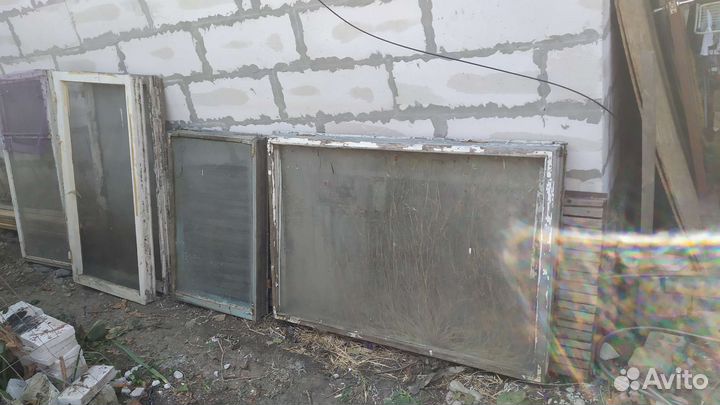 Деревянные окна двойные б/у