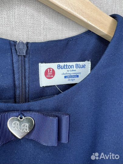 Платье Button Blue 152 школьное синие форма