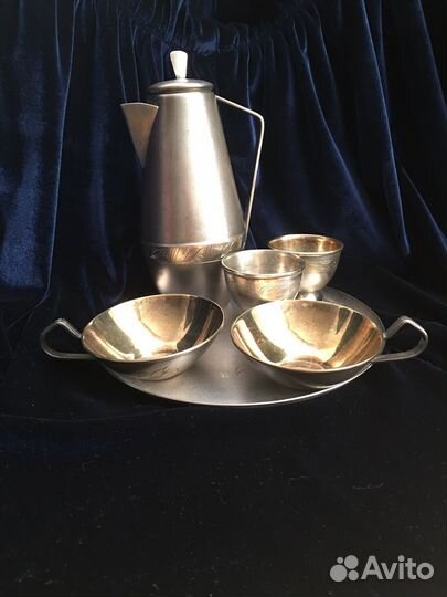 Сервиз кофейный-коньячный мельхиоровый