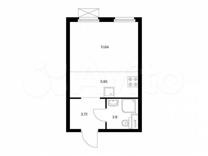 Квартира-студия, 23,9 м², 33/33 эт.