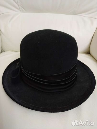 Шляпа фетровая женская чёрная
