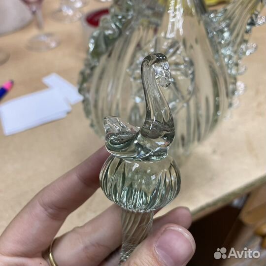 Графин штоф лебедь гусь хрустальный СССР (Сзр)