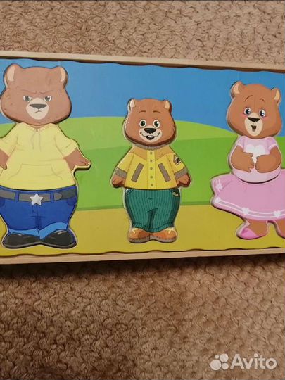 Деревянные мишки с одеждой и эмоциями