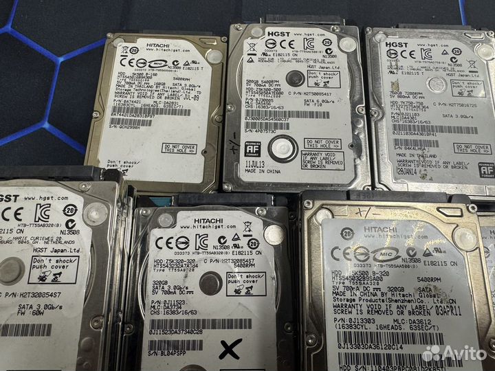 Неисправные hdd hitachi/hgst лот 22 штуки