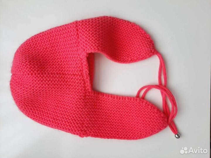 Шапка женская вязаная на флисе