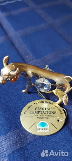 Сувенир бык из меди с кристалами Swarowsky