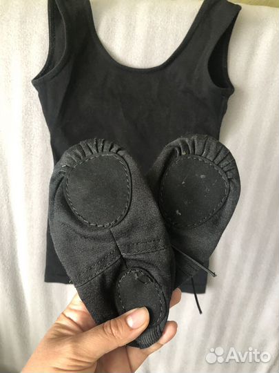 Гимнастический комбинезон купальник и балетки