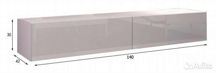 Тумба под тв Модерн Виго мдф темный глянец подвесн