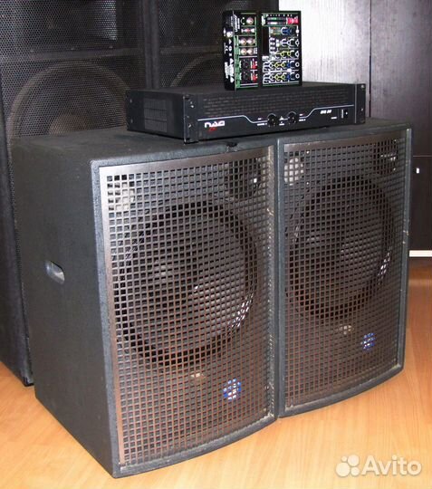 Колонки Eminence 1106Вт Pro 2ш в Дереве+Усилок+Mix