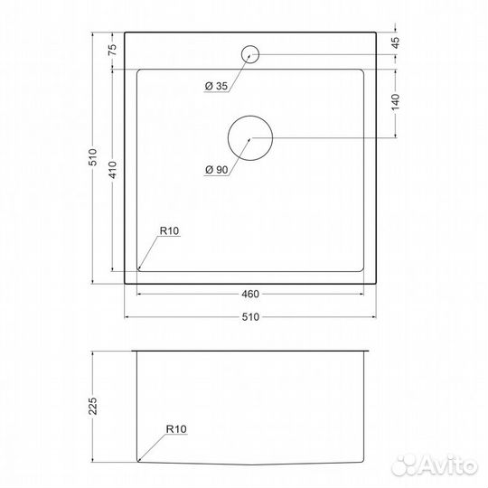 Мойка для кухни emar PVD золото EMB-116 PVD Nano Golden