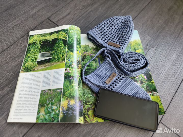 Летний комплект мини сумочка и шапка бини