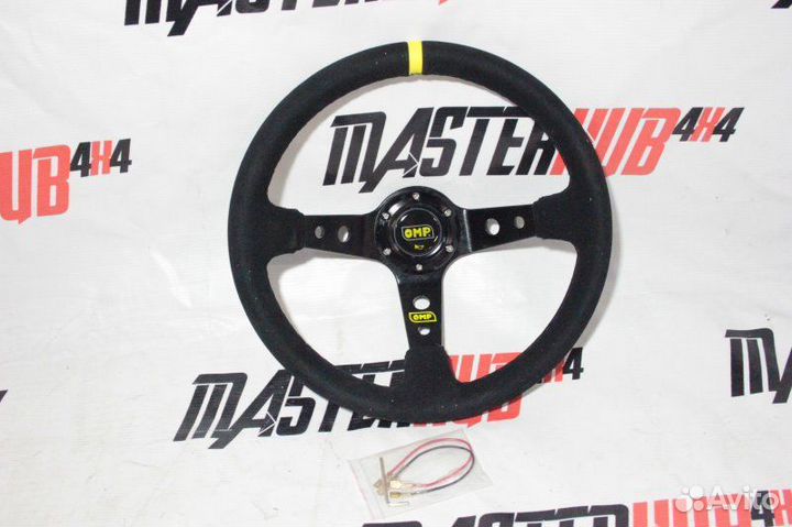 Руль спортивный OMP (замша) вынос 10 см