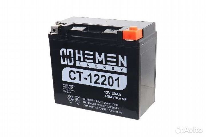 Аккумулятор 12В18Ач hemen energy CT1218 YTX20-BS к