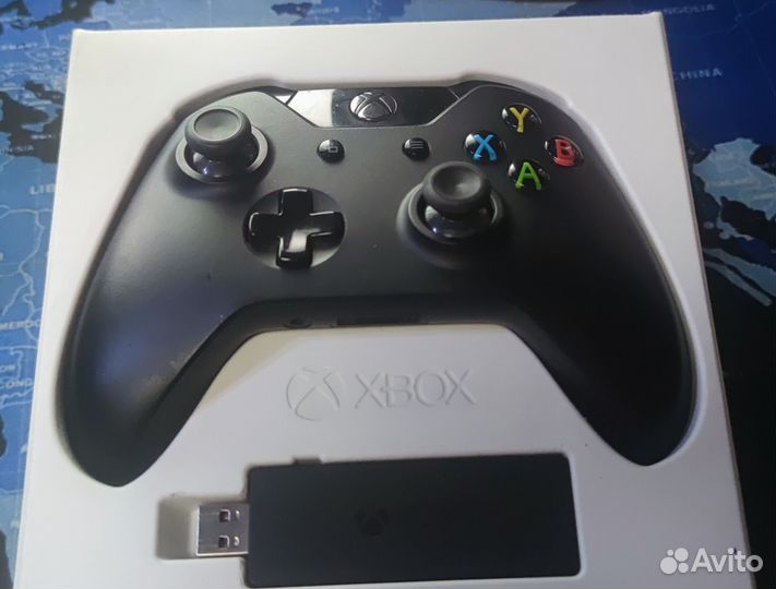 Геймпад Xbox One / PC чёрный c адаптером
