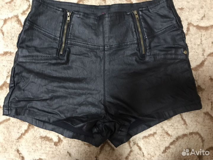 Шорты женские кожаные 46