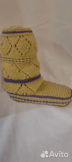 Сапожки вязанные на спицах