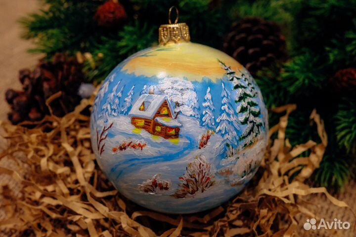 Елочный шар ручной росписи 