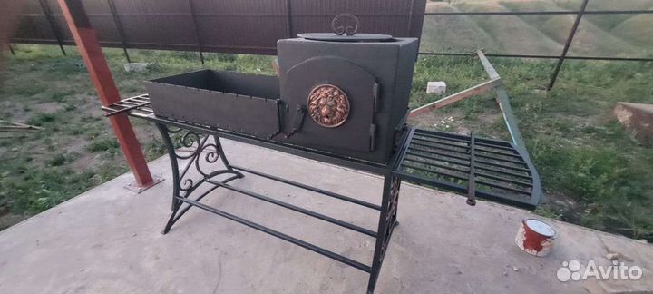 Мангал с печью под казан