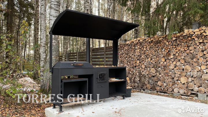 Мангал с крышей 4в1